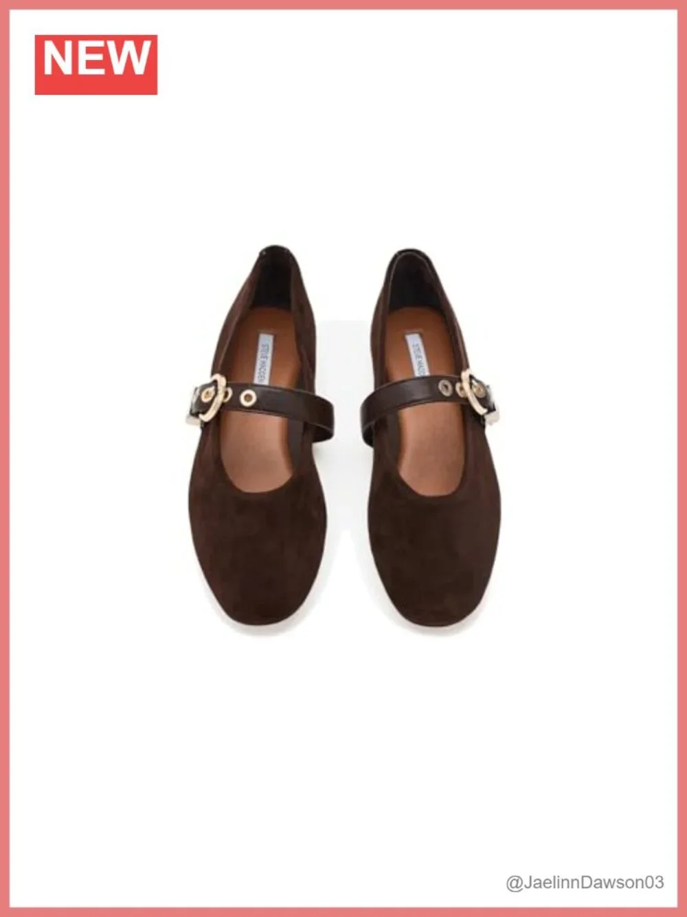Suede Ballet Flats for Women, Round Toe Slip-On Shoes with Buckle